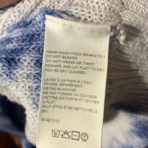 By Anthropologie V-Neck Tie-Dye Tight Knit Dolman 100% Cotton Sweater #759 - Picture 10 of 10